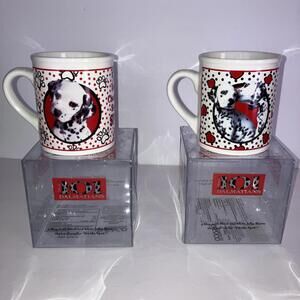 Pair Of Vintage 101 DALMATIANS Coffee Mug Disney Store 1990s Collectible NEW